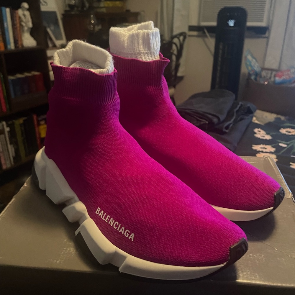 Fuchsia balenciaga sock shoes